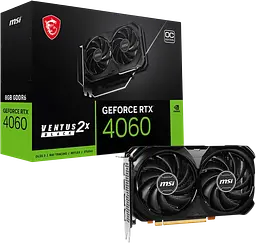 Відеокарта GeForce RTX 4060 8GB MSI Ventus 2X Black OC (RTX 4060 VENTUS 2X BLACK 8G OC) Б/В