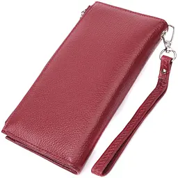Вертикальний жіночий гаманець-клатч із натуральної шкіри ST Leather 22535 бордовий - мініатюра 6