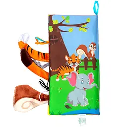 Текстильна іграшка-книжка Baby Team Хвостики (8725_дикі тварини) - мініатюра 2