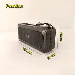 Багатофункціональний портативний FM радіоприймач / Bluetooth-колонка з акумулятором, сонячна панель. MP3-плеєр USB / microSD - мініатюра 14