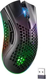 Мишка Defender Warlock GM-709L RGB ігрова, бездротова 2400dpi., 7кн., чорна - мініатюра 2