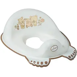 Накладка дитяча антиковзка на сидіння унітазу Tega Baby Teddy Bear white pearl
