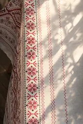 Скатертина Ecotton 150х180 см бавовняна в етно стилі з українською вишивкою біла (23699) - мініатюра 3