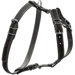 Шлея для собак Collar одинарна, шкіра, для міні на середніх порід, 40-56х57-65х2 см, чорний (6361)