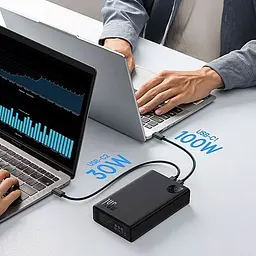 Портативний ЗП Baseus Adaman Digital Display 140W 24000mAh (P100215081113-0) Cluster Black - мініатюра 6
