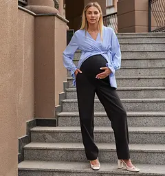 Прямі брюки для вагітних Cambridge XXL Lullababe Чорний