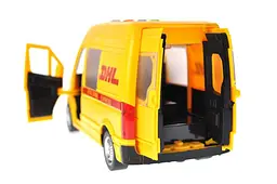 Іграшковий мікроавтобус Служба доставки DHL 1:16 інерційний світлозвукові ефекти WY591C у коробці р.27х16,5х11,5см - мініатюра 5