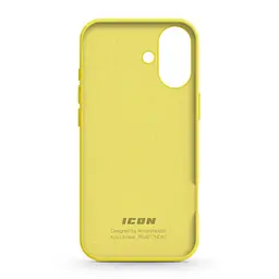 Силиконовый чехол для Apple iPhone 16, ICON2 Case, желтый, противоударный, панель, защита всего корпуса, матовая поверхность Soft Touch, выступает над дисплеем, совместим с защитными стеклами и пленками, с микрофиброй, ArmorStandart (ARM81300) - мініатюра 2