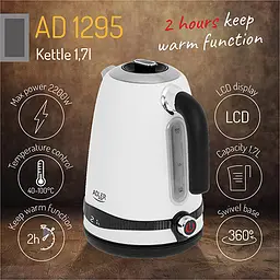 Електрочайник Adler AD 1295 white - мініатюра 9