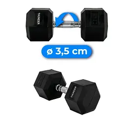 Гантель шестигранна Thunder 20 кг (HEXAGONAL-DUMBBELLS-20KG) - мініатюра 5