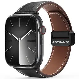 Ремінець Genuine Leather для Apple Watch 38/40/41/42 мм(ser.10) Black Dux Ducis teh0029330