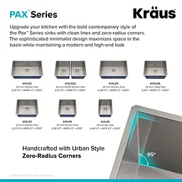 Кухонна мийка Kraus Pax KHU15, Нержавіюча сталь - мініатюра 4