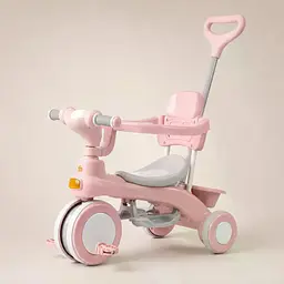 Дитячий триколісний велосипед Baby Carriage 588 рожевий з батьківською ручкою