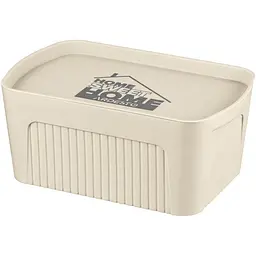 Ящик для зберігання Ardesto 32 x 21.5 x 14 см з кришкою 6 л бежевий (ARHC2506B)