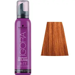 Мус-фарба для волосся Schwarzkopf Professional Igora Expert Mousse, відтінок 8-77, 100 мл (1917393) - мініатюра 3