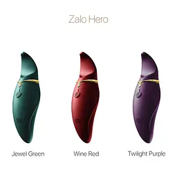 Вібратор 2в1 з язичком Zalo - Hero Twilight Purple, кристал Swarovski - мініатюра 8
