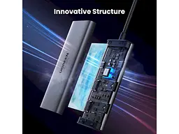 Мультипортовий адаптер UGREEN CM498 Revodok 206 6-in-1 USB-C Hub (15852) - мініатюра 3