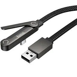 Дата кабель Hoco U150 Exquisite side plug and stand USB to Type-C 36W (1.2m) Black - мініатюра 5