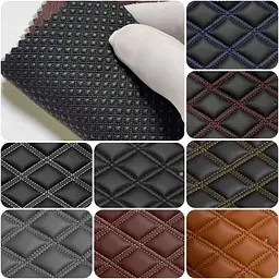 Килимки у салон передні для Volkswagen Jetta VII 2018- Екошкіра с подпятником 2 шт (Rombus) - мініатюра 2