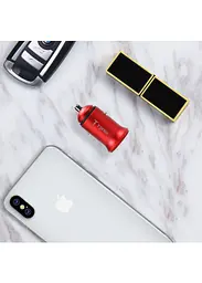 Автомобільний зарядний пристрій T-PHOX Zega 3.1A Dual USB red - мініатюра 4