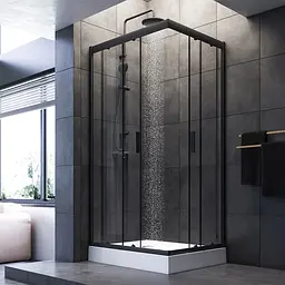 Душова кабіна Am.Pm Gem 100x80 см без піддону black matt W90UG-404-100280-BT, Чорний матовий, Універсальна, прозрачний, Чорний матовий - мініатюра 3