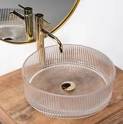 Умивальник Rea Ingrid transparent 40 накладний REA-U0278, Прозорий - мініатюра 3