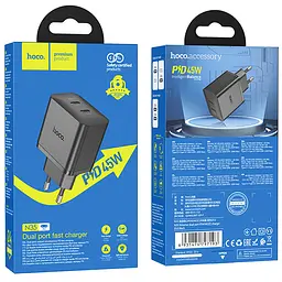 МЗП Hoco N35 Streamer PD45W (2USB-C) Black - мініатюра 5