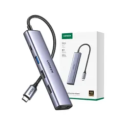 Адаптер UGREEN CM478 USB Type-C to HDMI, USB 3.0*4 Gray 15495 - мініатюра 2