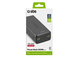 Зовнішній акумулятор (Power Bank) SBS 30000 mAh Black (TTBB30000PD20K) - мініатюра 3