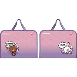 Папка-портфель Yes Line Friends на блискавці з тканинними ручками FC (492315) - мініатюра 2