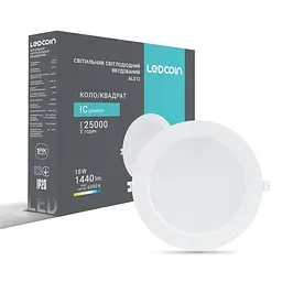Свiтильник свiтлодiодний Ledcoin AL512 круг білий 18W 6500K (80335) - мініатюра 2