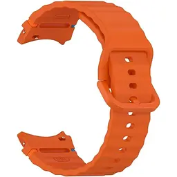 Силіконовий ремінець BeCover Ribbed Tape для Samsung Galaxy Watch (20 mm) 3 41 mm/4 40mm-44mm/5 40-44mm/6 40-44mm/7 40-44mm Orange (712046) - мініатюра 3