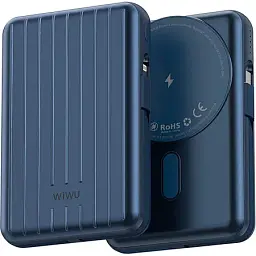 Зовнішній акумулятор WiWU PP04 Trunk Series Magnetic Wireless 20000mAh 22.5W Blue (6936686411530) [104337] - мініатюра 2