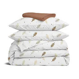 Полуторна постільна білизна з простирадлом на резинці AUTUMN BRANCHES CS1 COSAS (2200000002198)