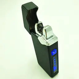 Запальничка електроімпульсна USB сенсорна електрична акумуляторна 2 дуги в подарунковій коробці UKC 7037 чорний