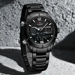 Наручний годинник чоловічий NaviForce Aviator Чорний (3531) - мініатюра 5