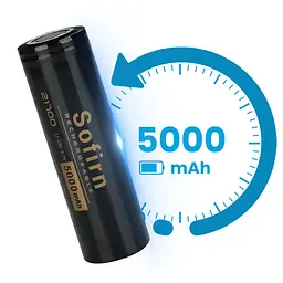 Акумулятор 21700 Sofirn 5000 mAh літій-іонний Li-Ion силовий 15А, 3.6V Плоский плюс (19300) - мініатюра 4