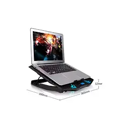 Підставка до ноутбука IceCoorel 10-17", 6*70mm 1800 RPM, 2*USB, + LCD, 365*297*30mm, Black (K8) - мініатюра 7