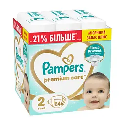 Подгузники Pampers Premium Care Розмір 2 (4-8 кг) 246 шт (8006530223522)