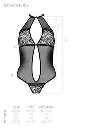 Сітчасте боді з мереживом на грудях Passion Satara Body S/M black - мініатюра 7