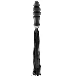 Флогер з анальною пробкою Fetish Tentation Whip with Ogive Handle, 45,5 см (чорний)
