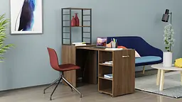 Стіл-тумба трансформер Смарт 4/1 з етажеркою Ferrum-decor 1430x1450x500 Чорний метал ДСП Дуб Сонома Трюфель 16 мм (FRD-105127) - мініатюра 8