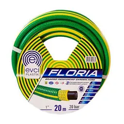 Шланг поливальний FLORIYA Evci Plastik 1" 20 м 4-шаровий жовто-зелений 30412