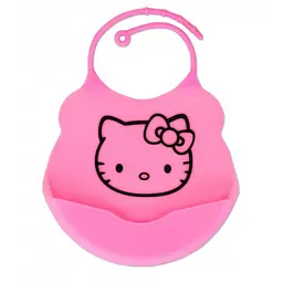 Силіконовий слинявчик з кишенею Kiddy Рожевий Hello Kitty 02101