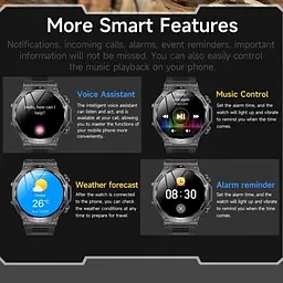 Годинник розумний наручний UWatch Smart Mevaden Ultra Steel 2 ремінця Чорний (2710066755) - мініатюра 9