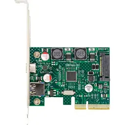 Плата розширення Frime PCI-E x4 1xUSB 3.2 / 1xType-C чіп ASM3142 живлення SATA ECF-PCIEtoUSB011.LP