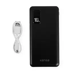 Павербанк на 10000 mAh чорний переносна зарядка для телефону Power Bank 2.1А Kensa KP-64 - мініатюра 6