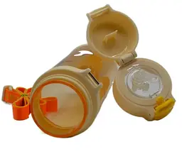 Пляшка для води Casno 690 мл KXN-1219 Помаранчева (Гуси) з соломинкою (KXN-1219_Orange) - мініатюра 6