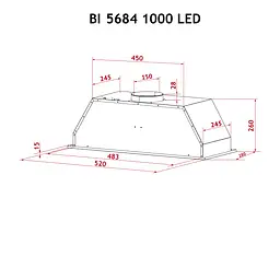 Витяжка повновбудована PERFELLI BI 5684 WH 1000 LED - мініатюра 10