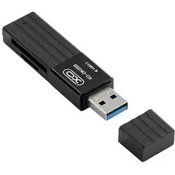 Картрідер зовнішній usb 3.0 зчитувач карт пам'яті XO DK05B 2 в 1